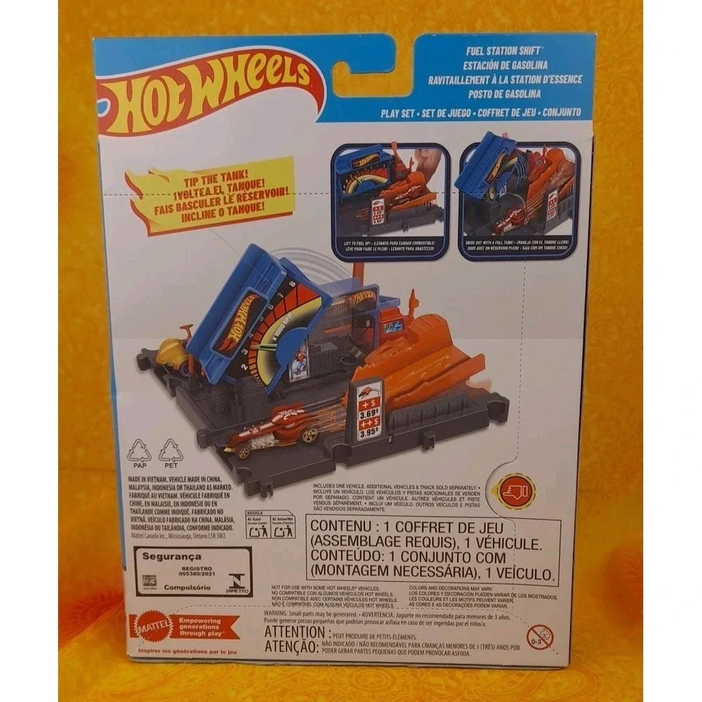 Hot Wheels‎ City Fuel Station Shift Track Set Sealed Mattel Toy Car HKX45